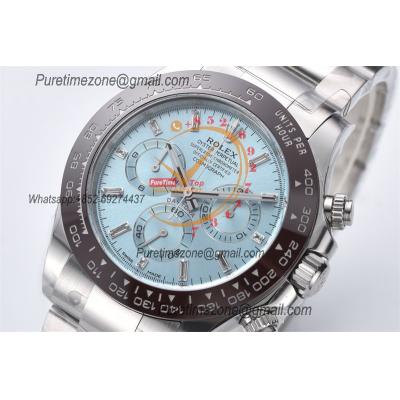 Daytona 116506 SA4130 Automatic Chronograph Mens Watch Best Edition CLEAN V3 ICE Blue Diamonds Dial 904L SS Bracelet CHS