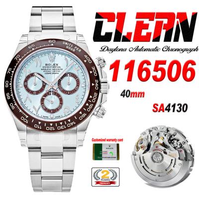 Daytona 116506 SA4130 Automatic Chronograph Mens Watch Best Edition V3 CLEAN ICE Blue Arabia Dial 904L SS Bracelet CHS