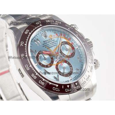 Daytona 116506 SA4130 Automatic Chronograph Mens Watch Best Edition V3 CLEAN ICE Blue Arabia Dial 904L SS Bracelet CHS