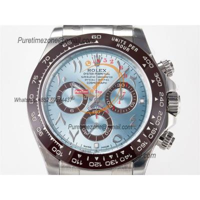 Daytona 116506 SA4130 Automatic Chronograph Mens Watch Best Edition V3 CLEAN ICE Blue Arabia Dial 904L SS Bracelet CHS