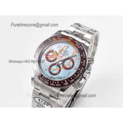 Daytona 116506 SA4130 Automatic Chronograph Mens Watch Best Edition V3 CLEAN ICE Blue Arabia Dial 904L SS Bracelet CHS