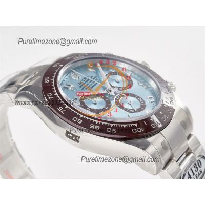 Daytona 116506 SA4130 Automatic Chronograph Mens Watch Best Edition V3 CLEAN ICE Blue Arabia Dial 904L SS Bracelet CHS