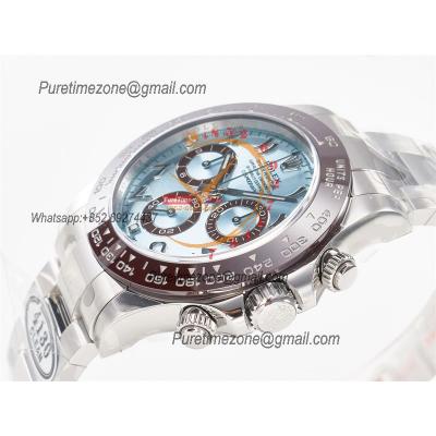 Daytona 116506 SA4130 Automatic Chronograph Mens Watch Best Edition V3 CLEAN ICE Blue Arabia Dial 904L SS Bracelet CHS