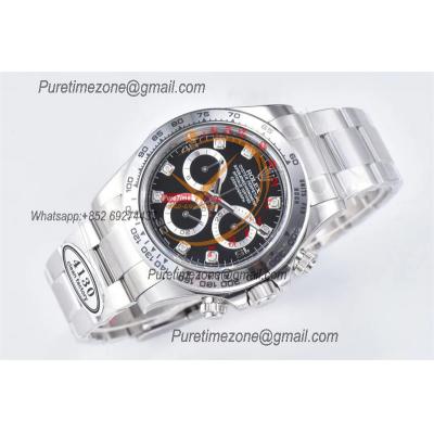 Daytona 116509 SA4130 Automatic Chronograph Mens Watch Best Edition CLEAN  V3  Black Diamond Dial 904L SS Bracelet CHS