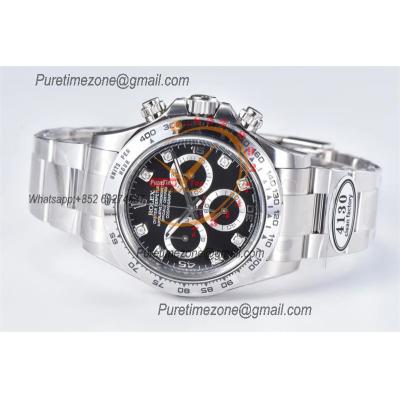 Daytona 116509 SA4130 Automatic Chronograph Mens Watch Best Edition CLEAN  V3  Black Diamond Dial 904L SS Bracelet CHS