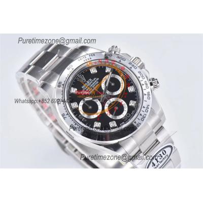 Daytona 116509 SA4130 Automatic Chronograph Mens Watch Best Edition CLEAN  V3  Black Diamond Dial 904L SS Bracelet CHS