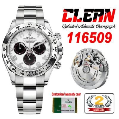 Daytona 116509 SA4130 Automatic Chronograph Mens Watch Best Edition CLEAN  V3 White Stick Dial 904L Steel Bracelet CHS