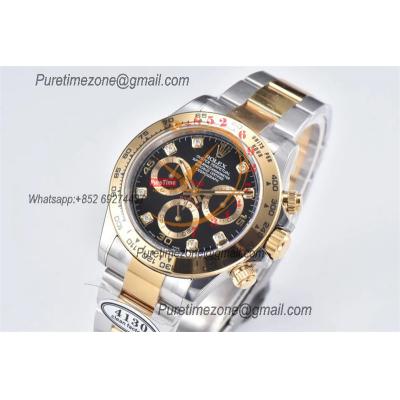 Daytona 116503 SA4130 Automatic Chronograph Mens Watch Best Edition CLEAN  V3 YG Black Diamond Dial 904L SS Bracelet CHS