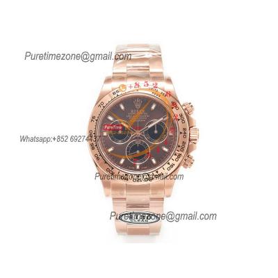 Daytona 116505 SA4130 Automatic Chronograph Mens Watch Best Edition CLEAN V3 RG Brown Dial 904L Steel Bracelet CHS