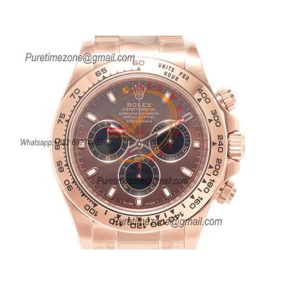 Daytona 116505 SA4130 Automatic Chronograph Mens Watch Best Edition CLEAN V3 RG Brown Dial 904L Steel Bracelet CHS