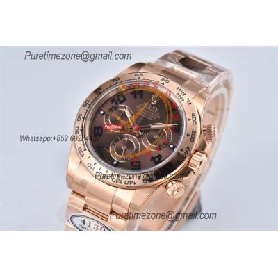 Daytona 116505 SA4130 Automatic Chronograph Mens Watch Best Edition CLEAN V3 RG Brown Diamonds Dial 904L SS Bracelet CHS