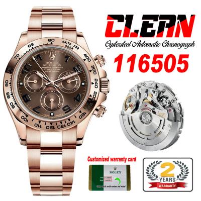 Daytona 116505 SA4130 Automatic Chronograph Mens Watch Best Edition CLEAN V3 RG Brown Diamonds Dial 904L SS Bracelet CHS