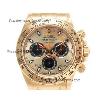 Daytona 116508 SA4130 Automatic Chronograph Mens Watch Best Edition CLEAN  V3 YG Champagne Dial 904L Steel Bracelet CHS