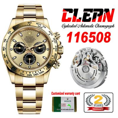 Daytona 116508 SA4130 Automatic Chronograph Mens Watch Best Edition CLEAN  V3 YG Champagne Dial 904L Steel Bracelet CHS