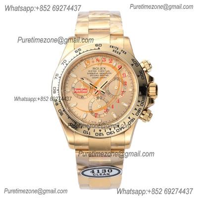 Daytona 116508 SA4130 Automatic Chronograph Mens Watch Best Edition CLEAN  V3 YG Champagne Dial 904L SS Bracelet CHS