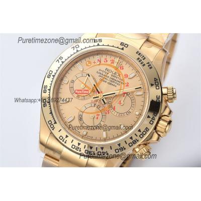 Daytona 116508 SA4130 Automatic Chronograph Mens Watch Best Edition CLEAN  V3 YG Champagne Dial 904L SS Bracelet CHS