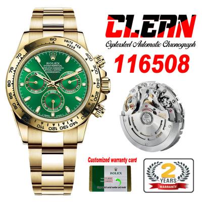 Daytona 116508 SA4130 Automatic Chronograph Mens Watch Best Edition CLEAN  V3 YG Green Dial 904L Steel Bracelet CHS