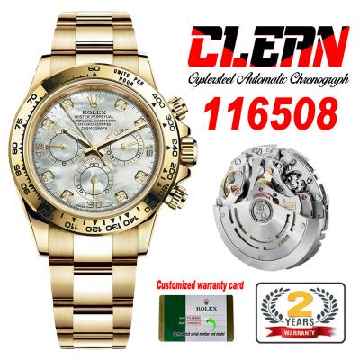 Daytona 116508 SA4130 Automatic Chronograph Mens Watch Best Edition CLEAN V3 YG MOP Dial 904L Steel Bracelet CHS