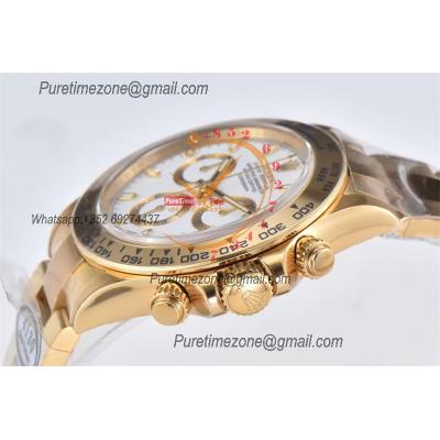 Daytona 116508 SA4130 Automatic Chronograph Mens Watch Best Edition CLEAN V3 YG White Stick Dial 904L Steel Bracelet CHS