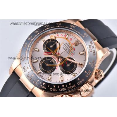 Daytona 116515 SA4130 Automatic Chronograph Mens Watch Best Edition CLEAN V3 RG Rose Gold Dial Black Oysterflex Rubber C