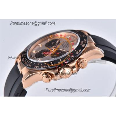 Daytona 116515 SA4130 Automatic Chronograph Mens Watch Best Edition CLEAN V3 RG Rose Gold Dial Black Oysterflex Rubber C