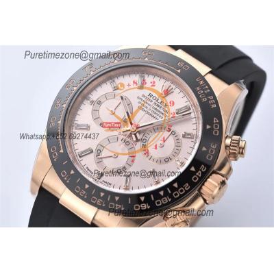 Daytona 116515 SA4130 Automatic Chronograph Mens Watch Best Edition CLEAN  V3 RG Gold Diamond Dial Oysterflex Rubber CHS