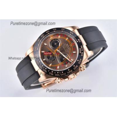 Daytona 116515 SA4130 Automatic Chronograph Mens Watch Best Edition CLEAN V3 RG Brown Black Dial Oysterflex Rubber CHS