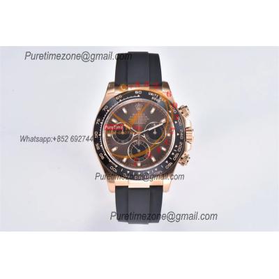 Daytona 116515 SA4130 Automatic Chronograph Mens Watch Best Edition CLEAN V3 RG Brown Black Dial Oysterflex Rubber CHS