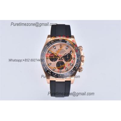 Daytona 116515 SA4130 Automatic Chronograph Mens Watch Best Edition CLEAN V3 RG Rose Gold Dial Black Oysterflex Rubber C