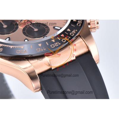 Daytona 116515 SA4130 Automatic Chronograph Mens Watch Best Edition CLEAN V3 RG Rose Gold Dial Black Oysterflex Rubber C