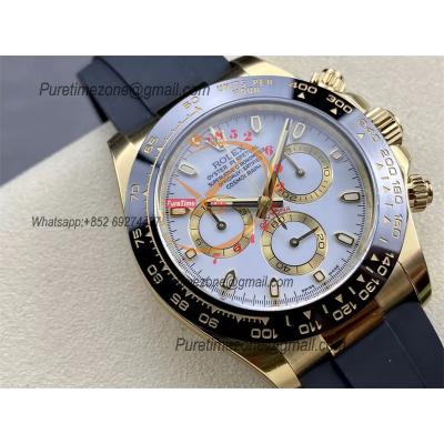 Daytona 116518 SA4130 Automatic Chronograph Mens Watch Best Edition CLEAN  V3 YG White Dial Black Oysterflex Rubber