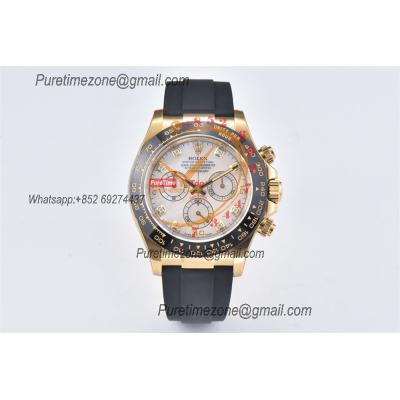 Daytona 116518 SA4130 Automatic Chronograph Mens Watch Best Edition CLEAN V3 YG MOP Diamonds Dial Oysterflex Rubber