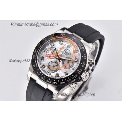 Daytona 116519 SA4130 Automatic Chronograph Mens Watch Best Edition CLEAN V3 SS MOP Diamonds Dial Black Oysterflex Rubbe