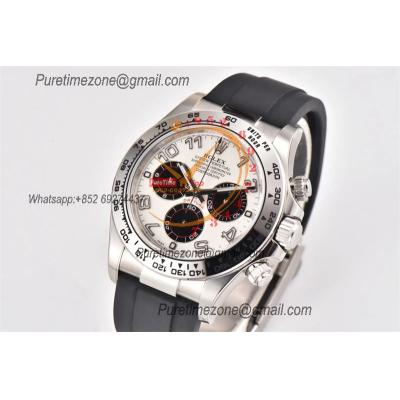 Daytona 116519 SA4130 Automatic Chronograph Mens Watch Best Edition CLEAN V3 SS White Dial Black Oysterflex Rubber