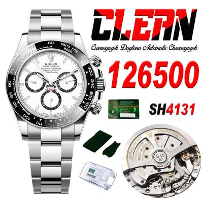 Daytona 126500 SH4131 Automatic Chronograph Mens Watch Best Edition CLEAN White Dial 904L SS Bracelet CHS