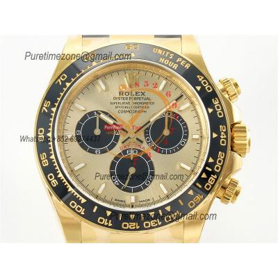 Daytona 126518 SH4131 Automatic Chronograph Mens Watch Best Edition CLEAN YG Champagne Dial Black Oysterflex Rubber CHS