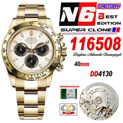 Daytona 116508 DD4130 Automatic Chronograph Mens Watch Best Edition N6F YG Real Meteorite Dial 904L SS Bracelet CHS