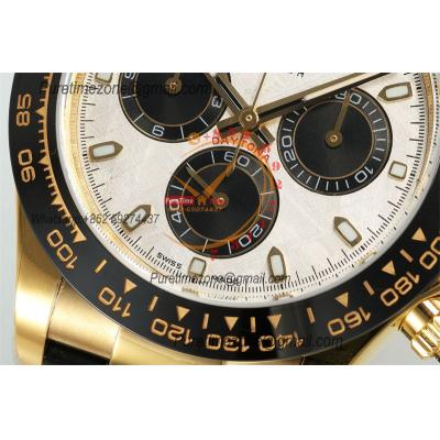 Daytona 116518 DD4130 Automatic Chronograph Mens Watch Best Edition N6F YG Real Meteorite Dial Black Oysterflex Rubber