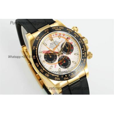 Daytona 116518 DD4130 Automatic Chronograph Mens Watch Best Edition N6F YG Real Meteorite Dial Black Oysterflex Rubber