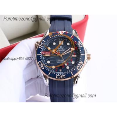 Special Prices Seamaster Diver 300M A21J Automatic Mens Watch 42 RG Ceramics Bezel Blue Dial Rubber Strap CHS