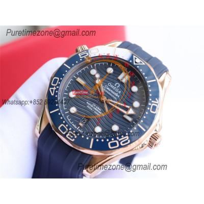 Special Prices Seamaster Diver 300M A21J Automatic Mens Watch 42mm RG Ceramics Bezel Blue Dial Rubber Strap CHS