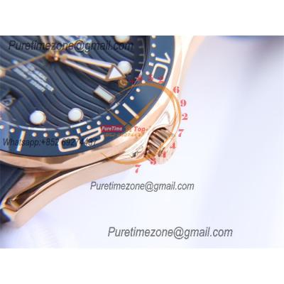 Special Prices Seamaster Diver 300M A21J Automatic Mens Watch 42mm RG Ceramics Bezel Blue Dial Rubber Strap CHS