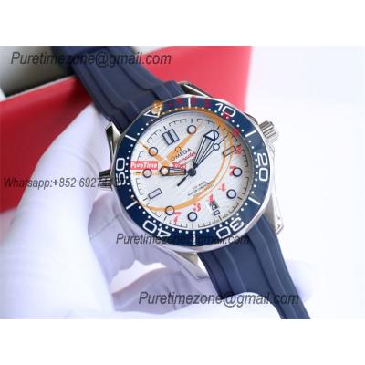 Special Prices Seamaster Diver 300M A21J Automatic Mens Watch 42mm SS Ceramics Bezel White Dial Rubber Strap CHS