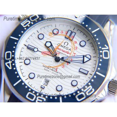 Special Prices Seamaster Diver 300M A21J Automatic Mens Watch 42mm SS Ceramics Bezel White Dial Rubber Strap CHS