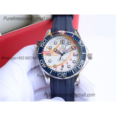 Special Prices Seamaster Diver 300M A21J Automatic Mens Watch 42mm SS Ceramics Bezel White Dial Rubber Strap CHS