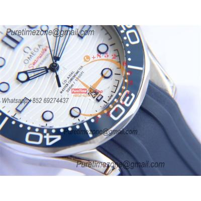 Special Prices Seamaster Diver 300M A21J Automatic Mens Watch 42mm SS Ceramics Bezel White Dial Rubber Strap CHS