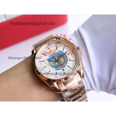 Special Prices Aqua Terra 150M Worldtime A21J Automatic Mens Watch 41 RG White Dial Stainless Steel Bracelet CHS