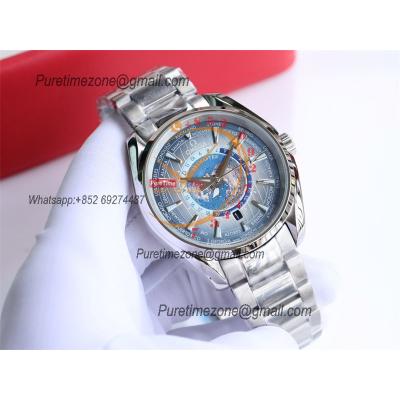 Special Prices Aqua Terra 150M Worldtime A21J Automatic Mens Watch 41 ICE Blue Dial Stainless Steel Bracelet CHS