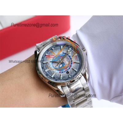 Special Prices Aqua Terra 150M Worldtime A21J Automatic Mens Watch 41 ICE Blue Dial Stainless Steel Bracelet CHS