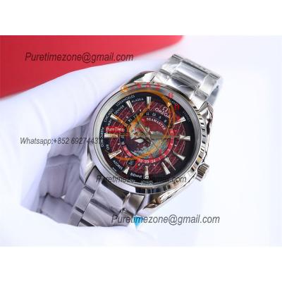 Special Prices Aqua Terra 150M Worldtime A21J Automatic Mens Watch 41 Red Dial Stainless Steel Bracelet CHS